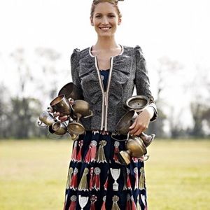 NWOT Anthro Equestrian Ribbons Strapless Dress